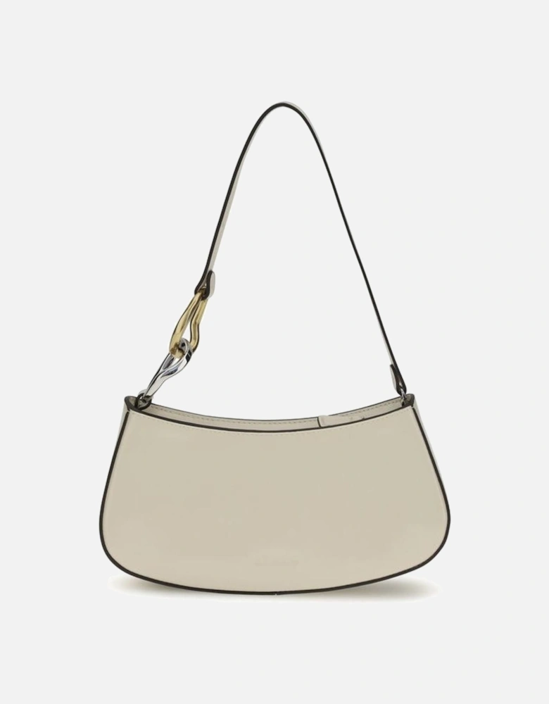 Ollie Leather Shoulder Bag with Snap Hook Detail Women - Cream