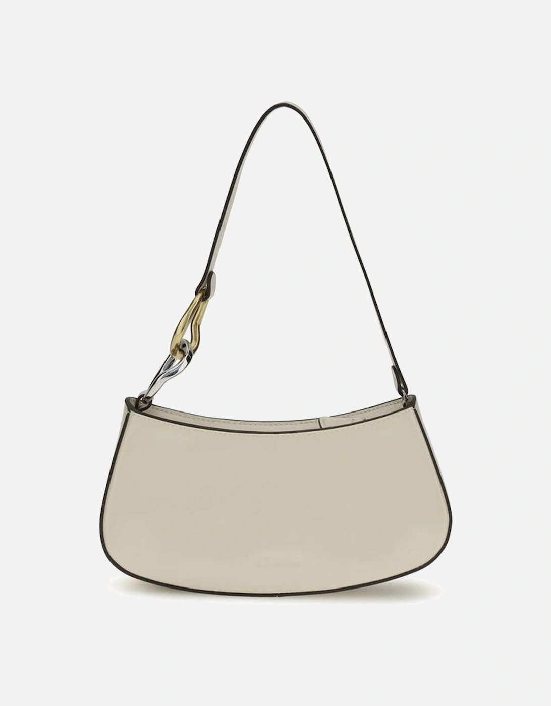 Ollie Leather Shoulder Bag with Snap Hook Detail Women - Cream, 5 of 4