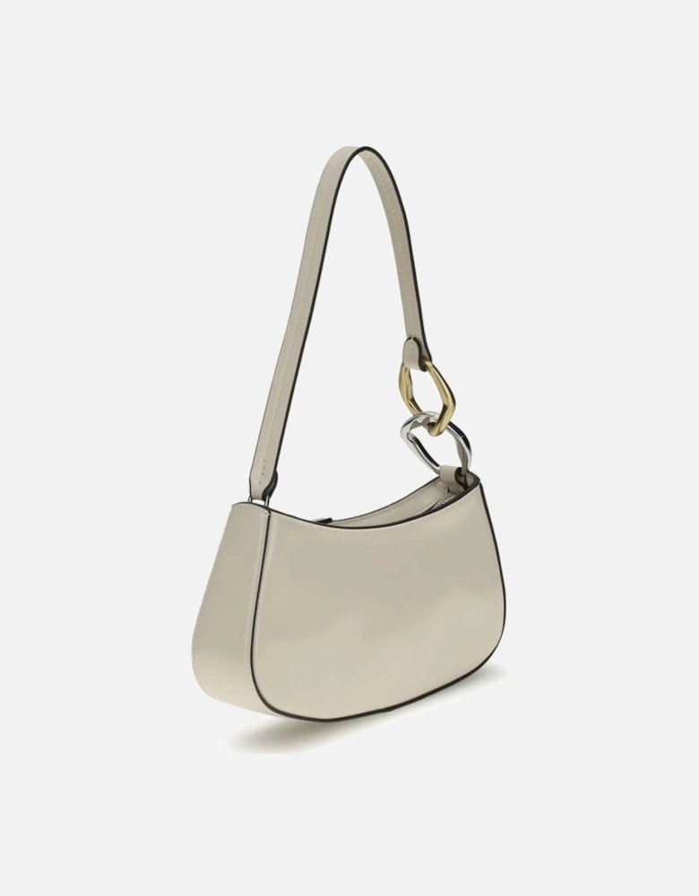 Ollie Leather Shoulder Bag with Snap Hook Detail Women - Cream
