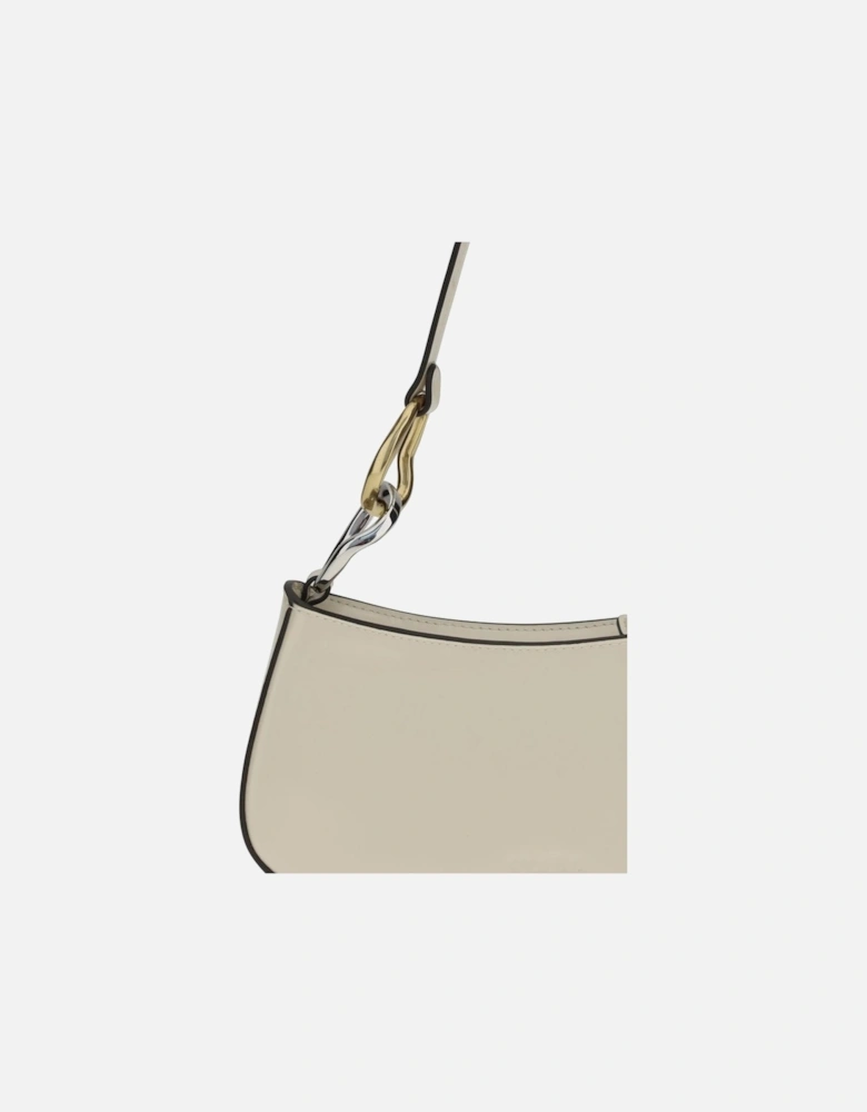 Ollie Leather Shoulder Bag with Snap Hook Detail Women - Cream