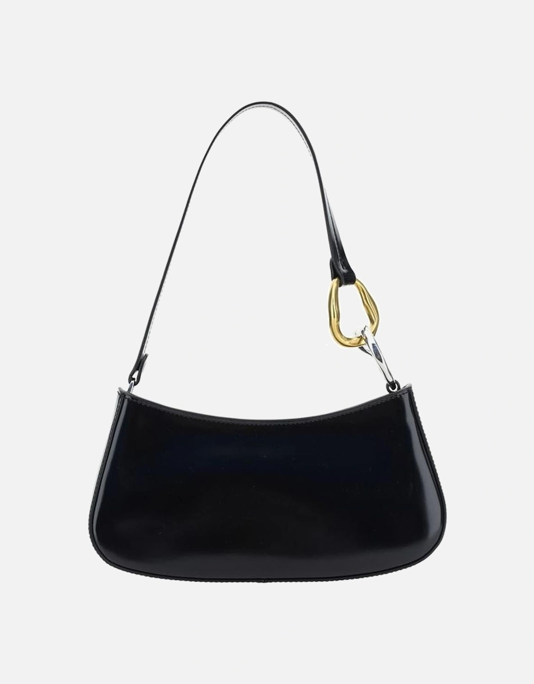 Ollie Leather Shoulder Bag with Double Snap Hook Women - Black, 5 of 4