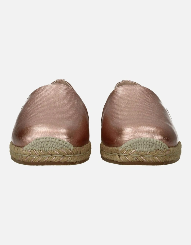 Vintage Fabric Espadrilles with Metallic Pink Details Women Shoes