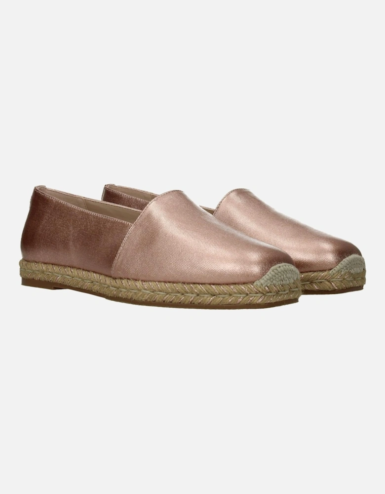 Vintage Fabric Espadrilles with Metallic Pink Details Women Shoes