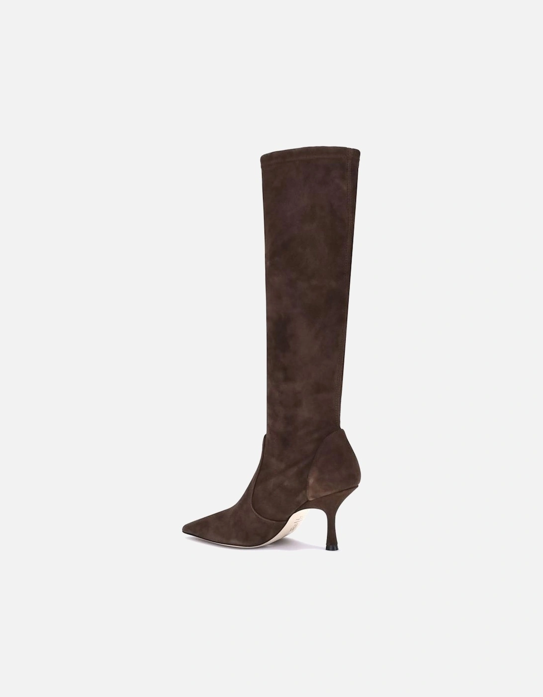 Suede High Boots with Stiletto Heel Women - Brown