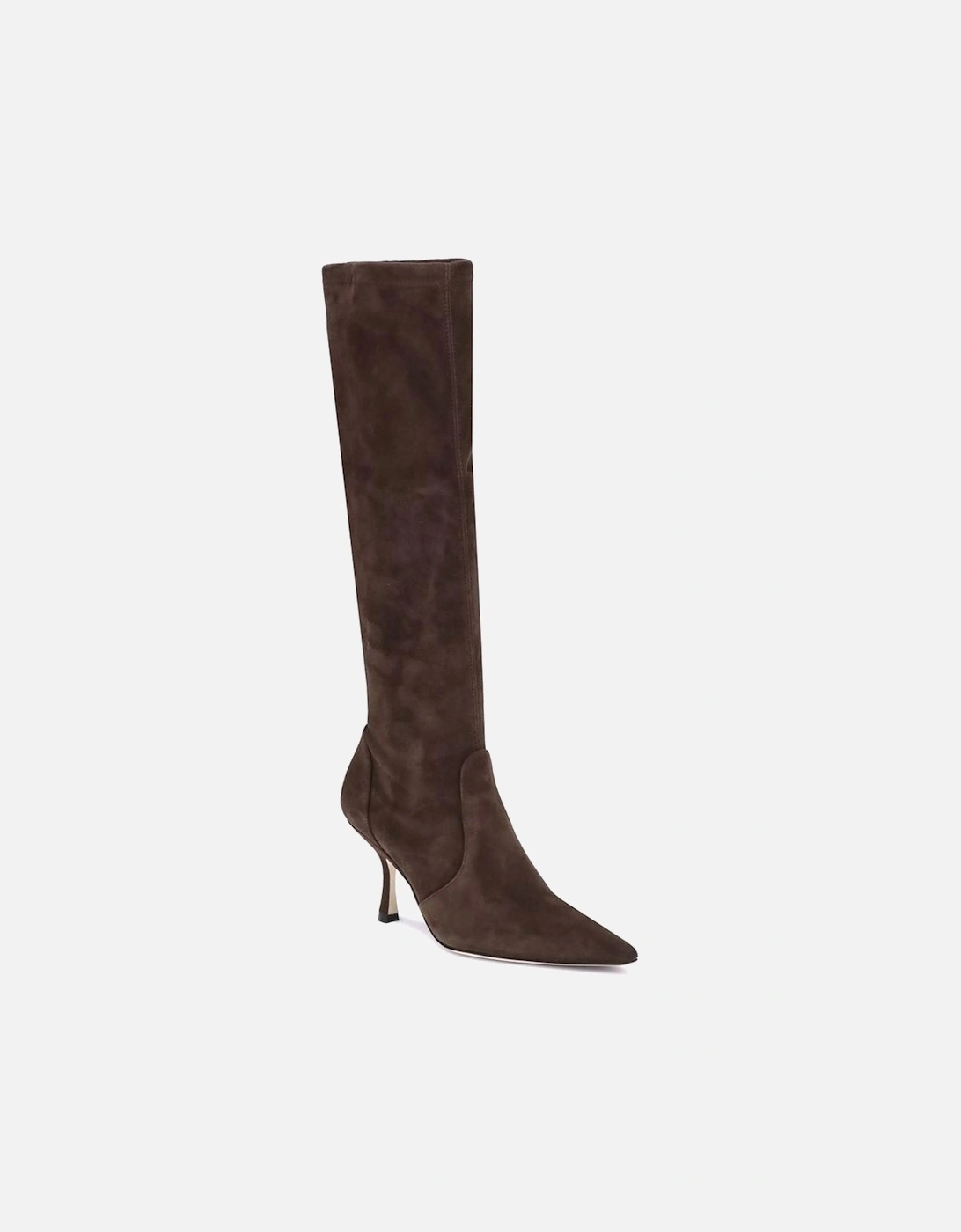 Suede High Boots with Stiletto Heel Women - Brown