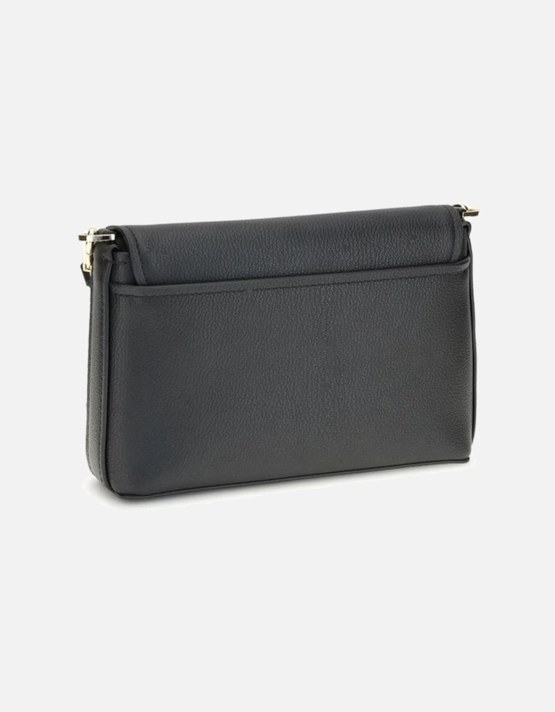 Compact Calf Leather Shoulder Bag Women - Black