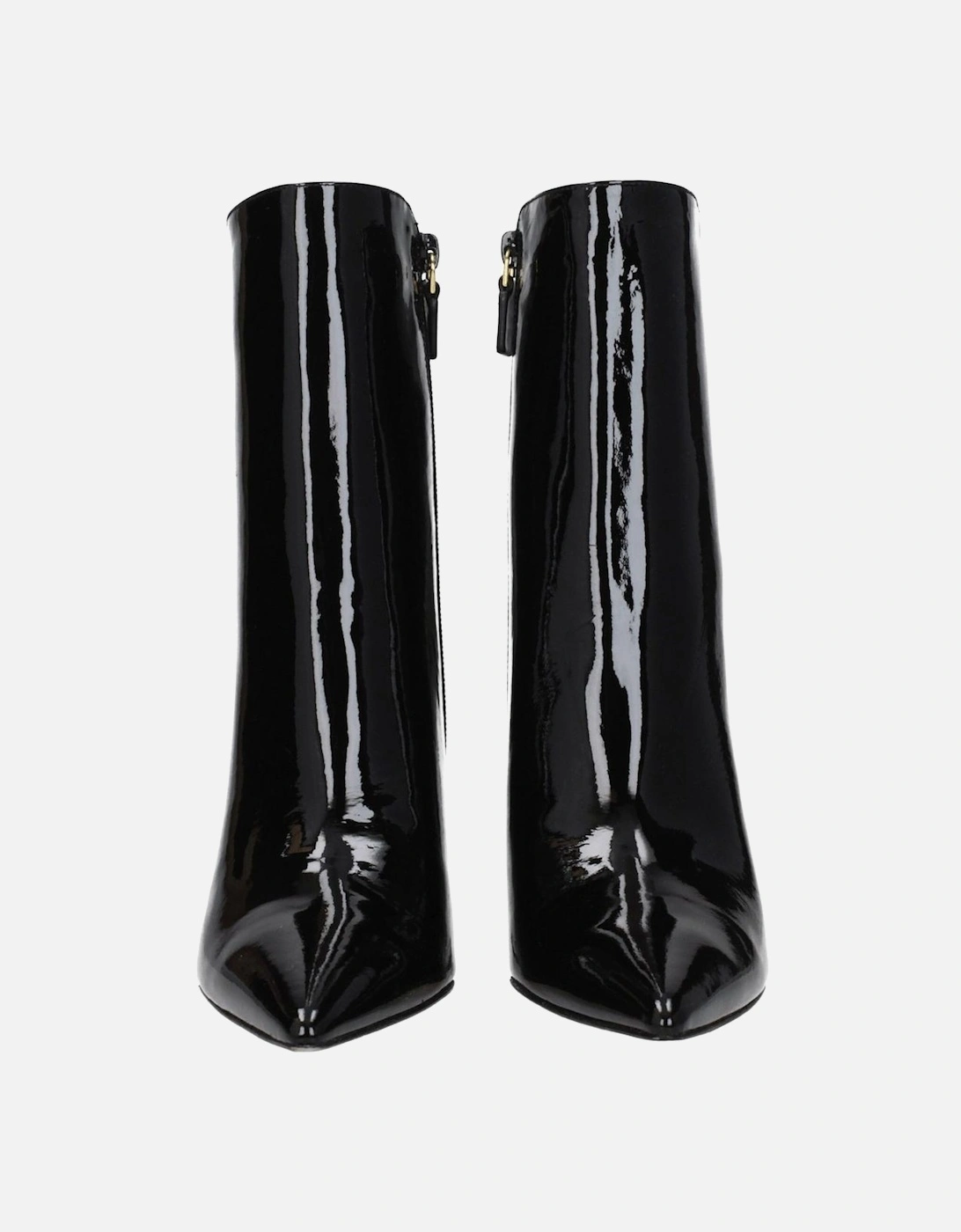 Patent Leather Pointed Toe Ankle Boots Women - Black