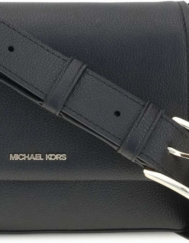 Compact Calf Leather Shoulder Bag Women - Black