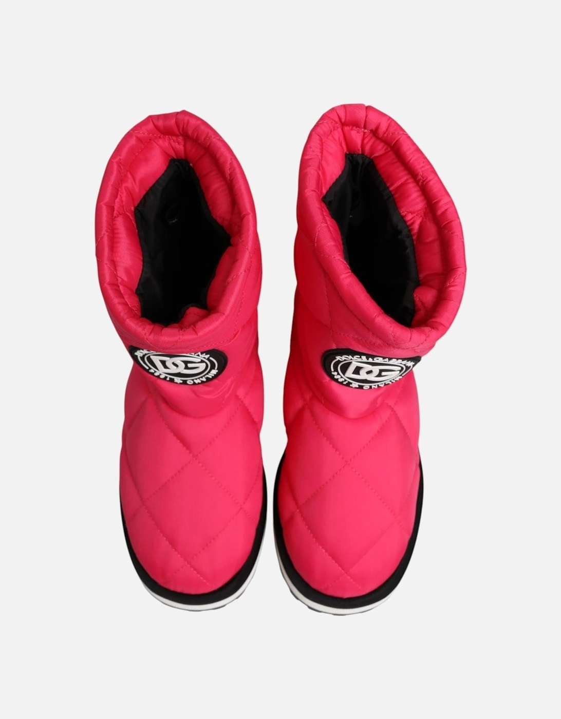 Padded Mid-Calf Boots with Rubber Sole Women - Fuchsia