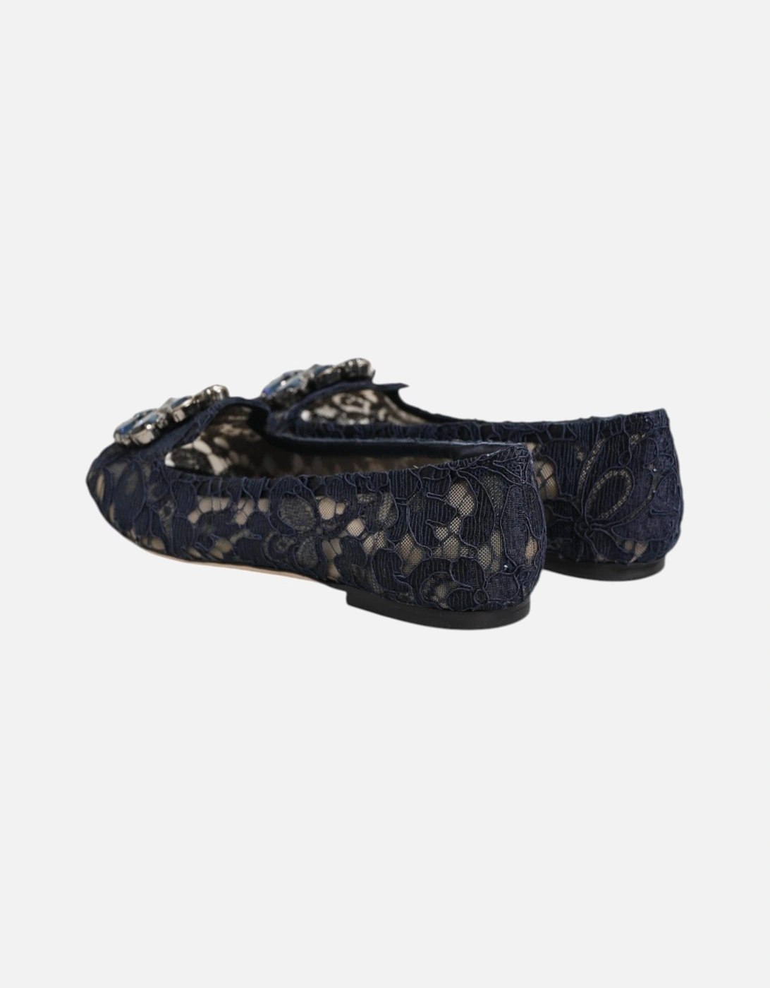 Elegant Floral Lace Vally Flat Shoes Women - Blue