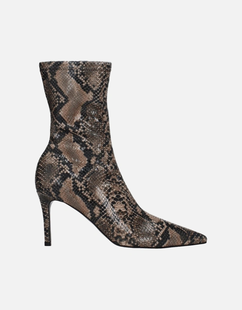 Vintage Pointy Toe Mid Heel Ankle Boots Women - Brown
