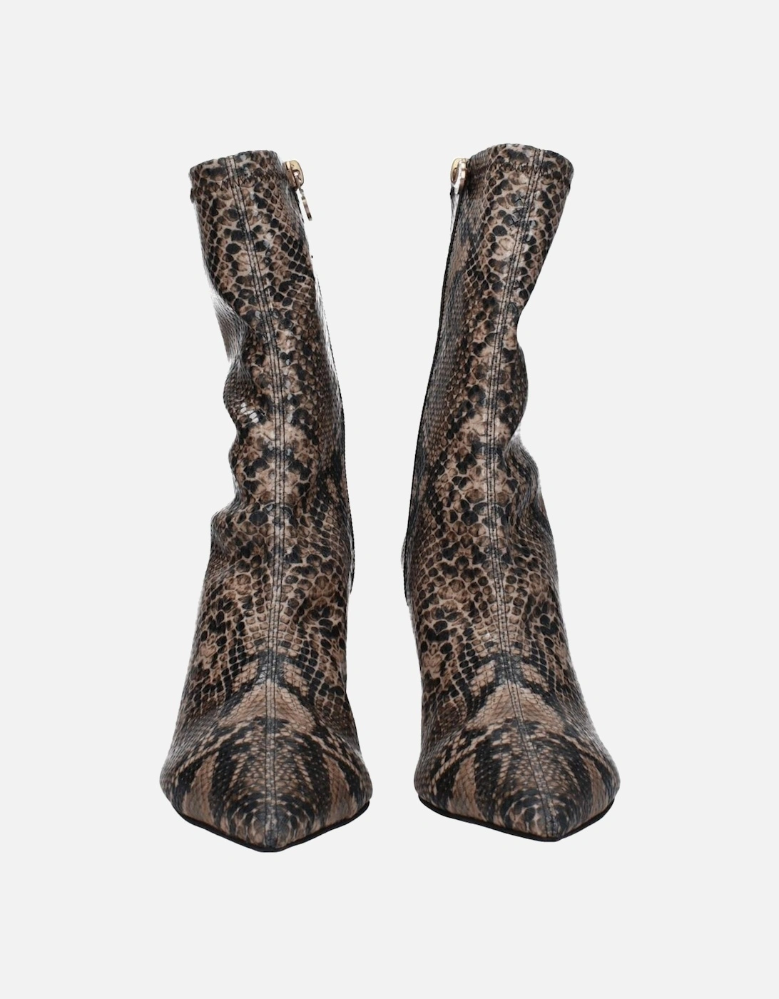 Vintage Pointy Toe Mid Heel Ankle Boots Women - Brown