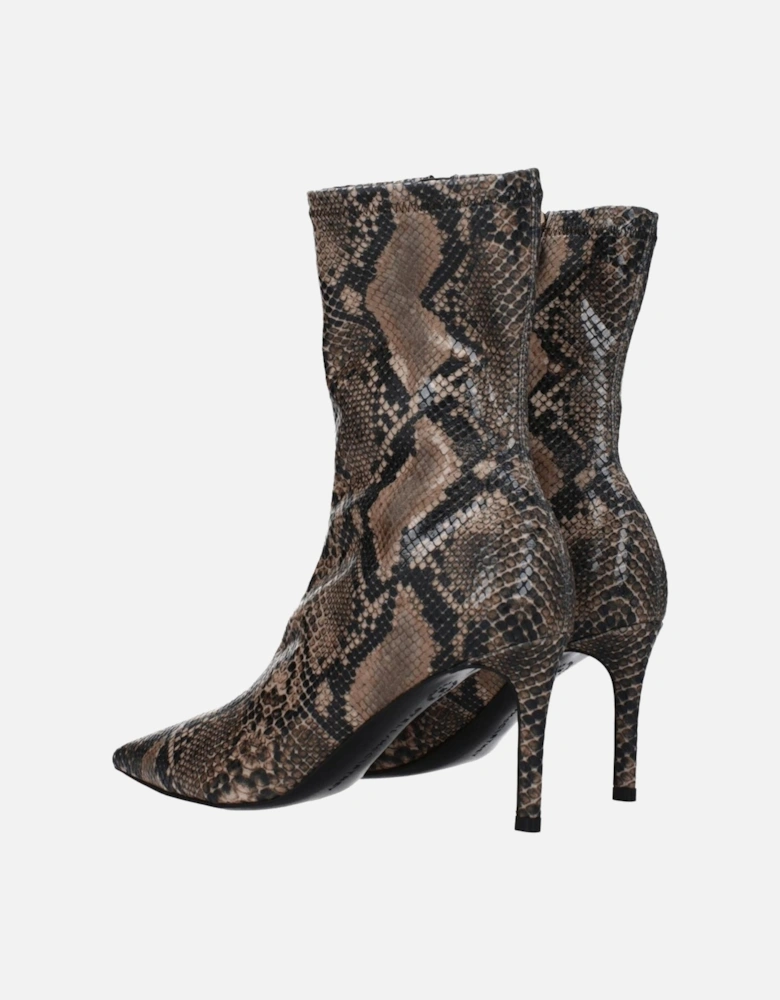 Vintage Pointy Toe Mid Heel Ankle Boots Women - Brown