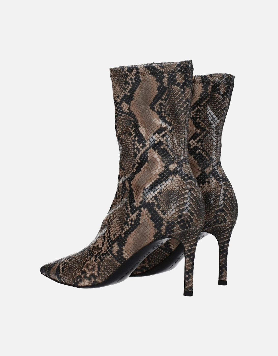 Vintage Pointy Toe Mid Heel Ankle Boots Women - Brown