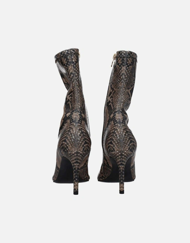 Vintage Pointy Toe Mid Heel Ankle Boots Women - Brown