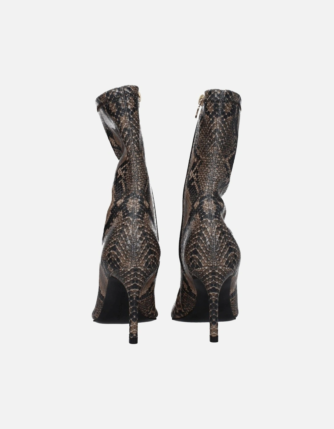 Vintage Pointy Toe Mid Heel Ankle Boots Women - Brown