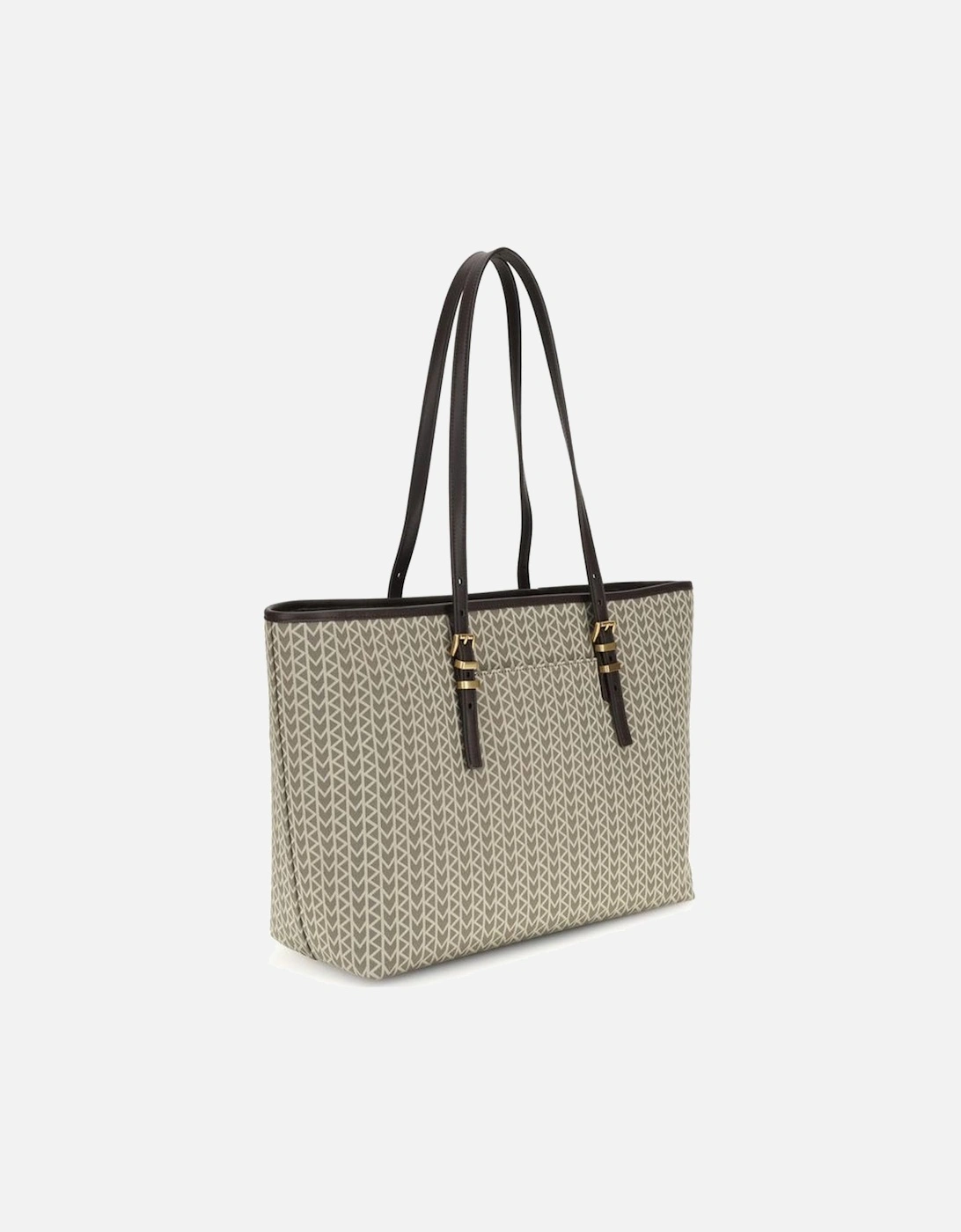 Quinn Large Jacquard Logo Tote Bag Women - Beige Shoulder Bags