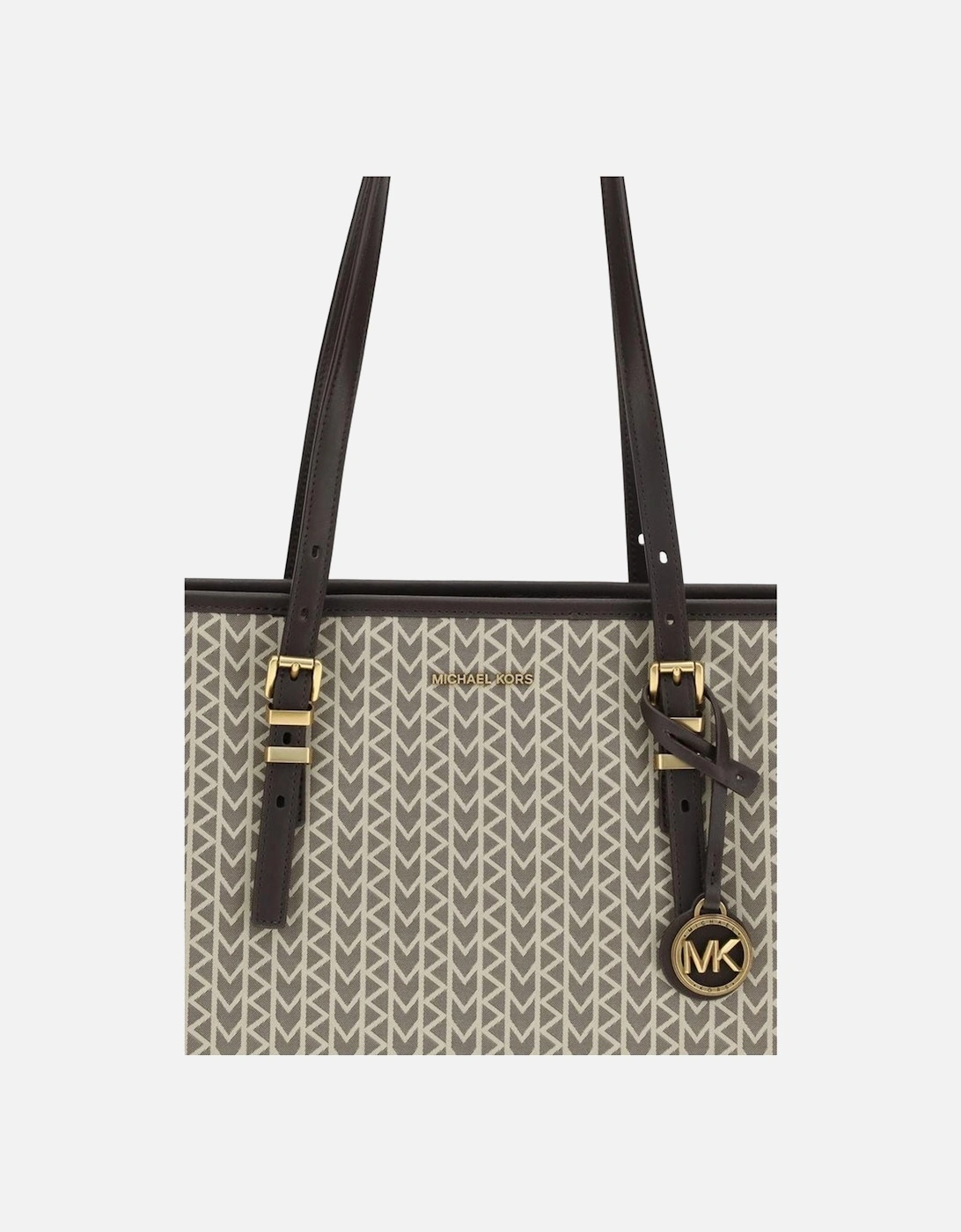 Quinn Large Jacquard Logo Tote Bag Women - Beige Shoulder Bags