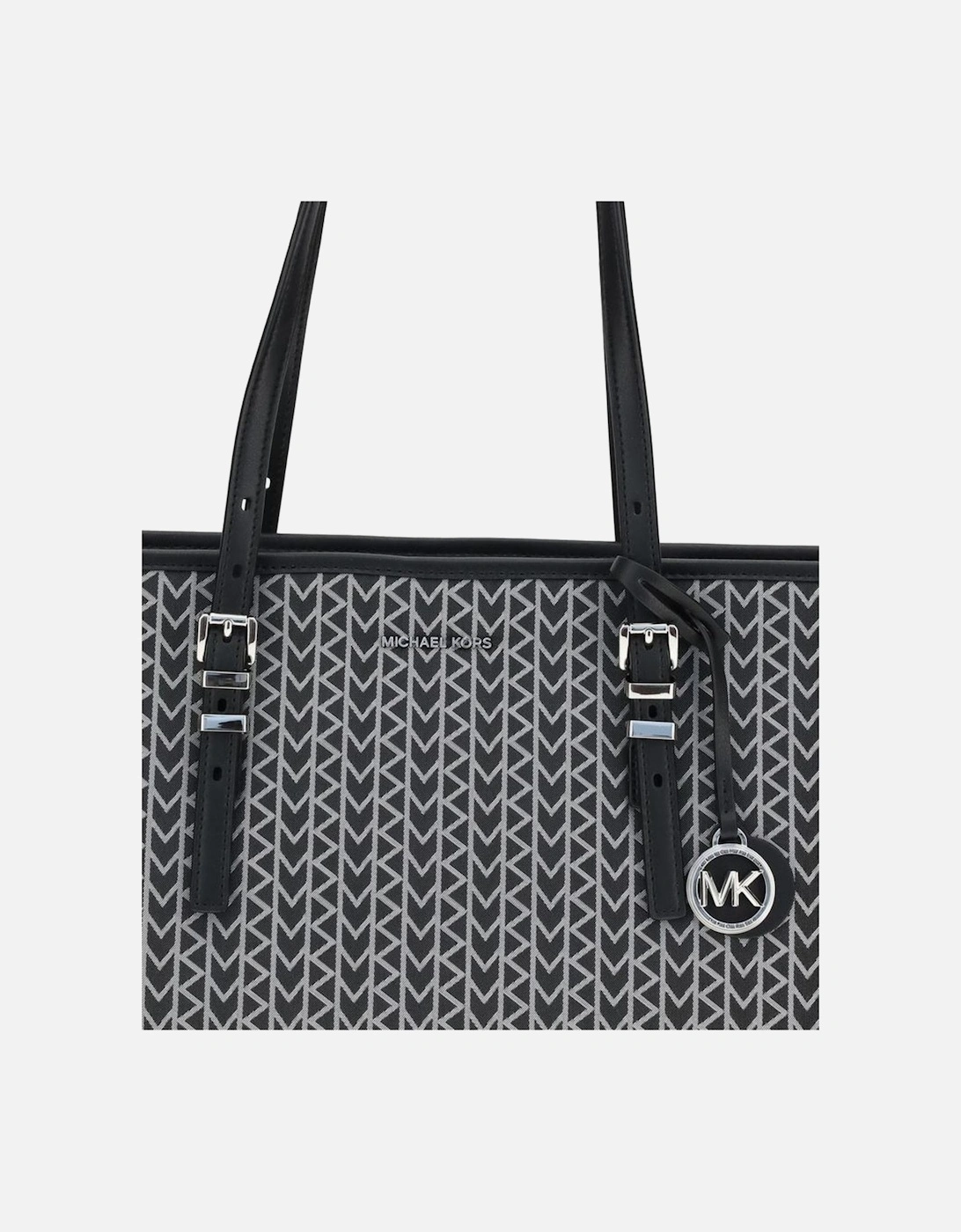 Quinn Large Jacquard Logo Tote Bag Women - Black Shoulder Bags