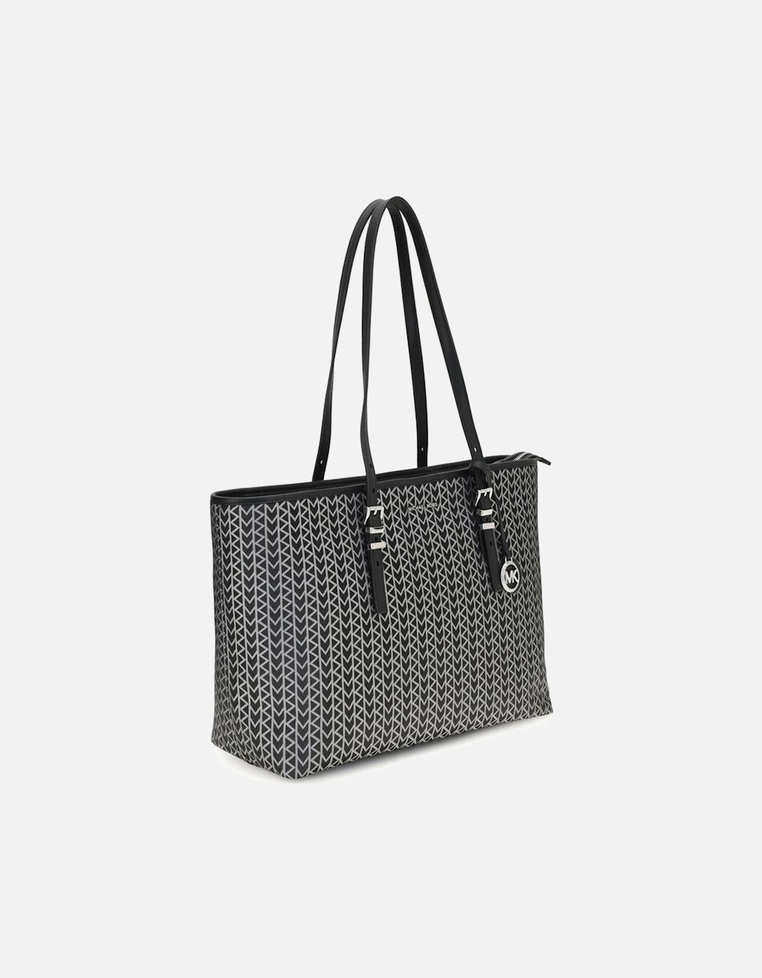 Quinn Large Jacquard Logo Tote Bag Women - Black Shoulder Bags