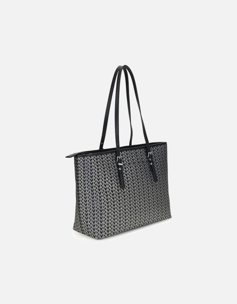 Quinn Large Jacquard Logo Tote Bag Women - Black Shoulder Bags