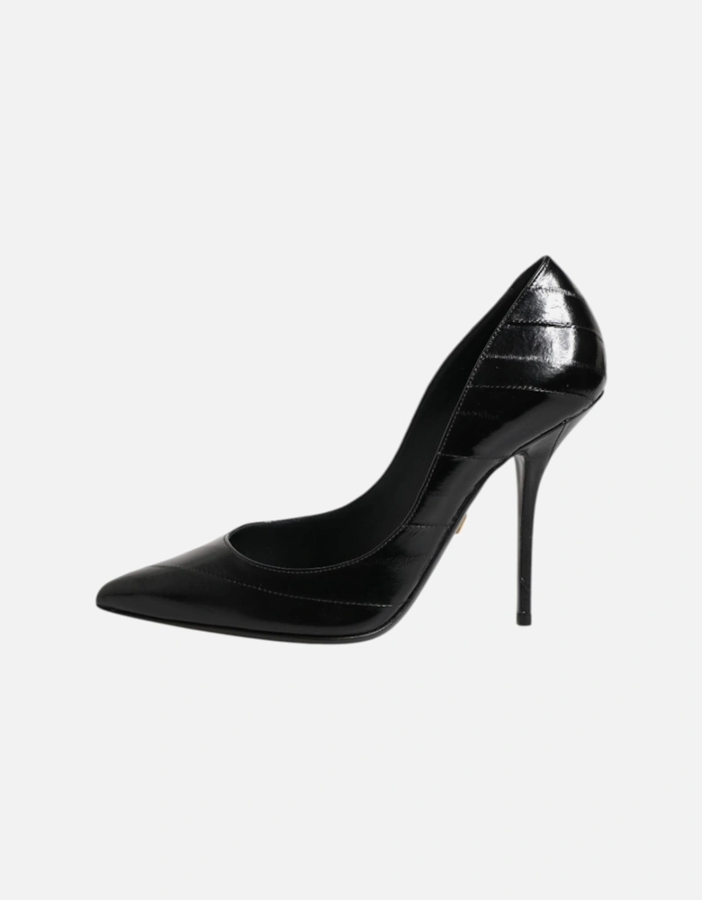 Patent Leather Lambskin Heel Pumps Women - Black