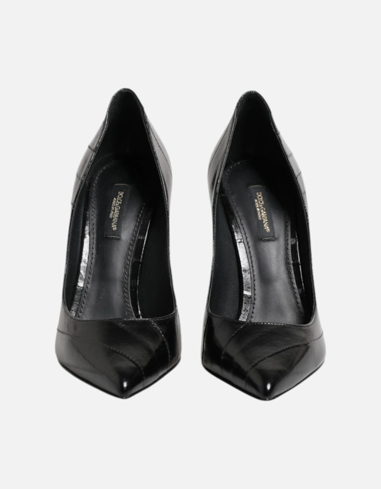 Patent Leather Lambskin Heel Pumps Women - Black