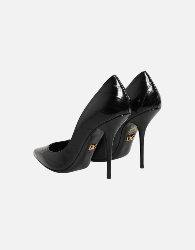 Patent Leather Lambskin Heel Pumps Women - Black