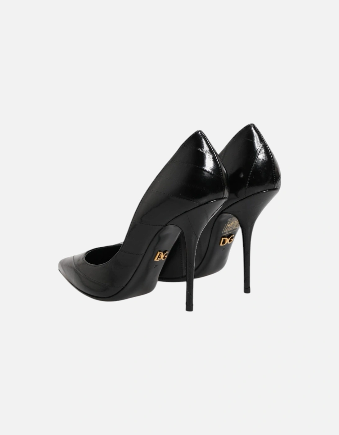 Patent Leather Lambskin Heel Pumps Women - Black