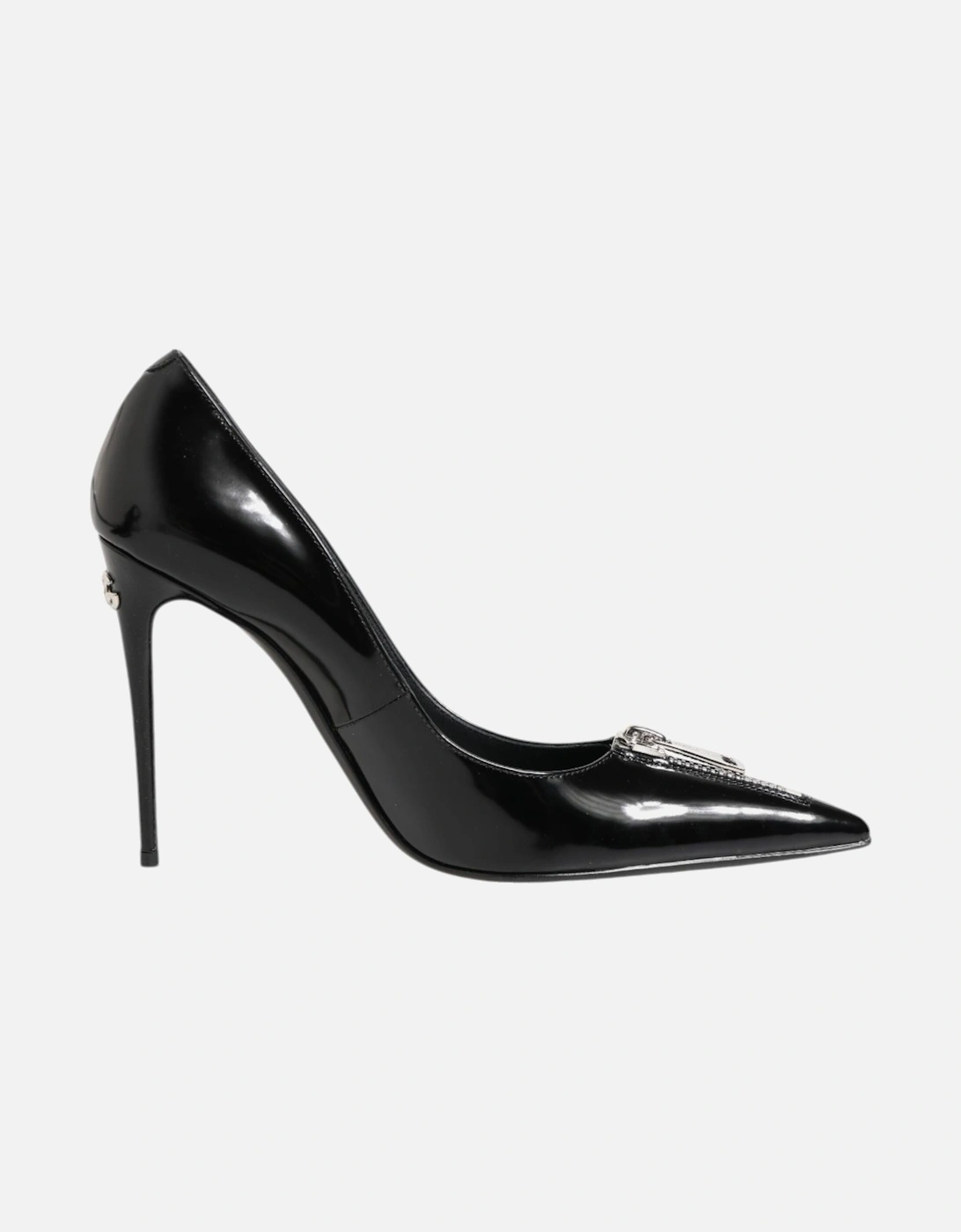 Leather Pumps with Zipper Embellishment Women - Black, 7 of 6