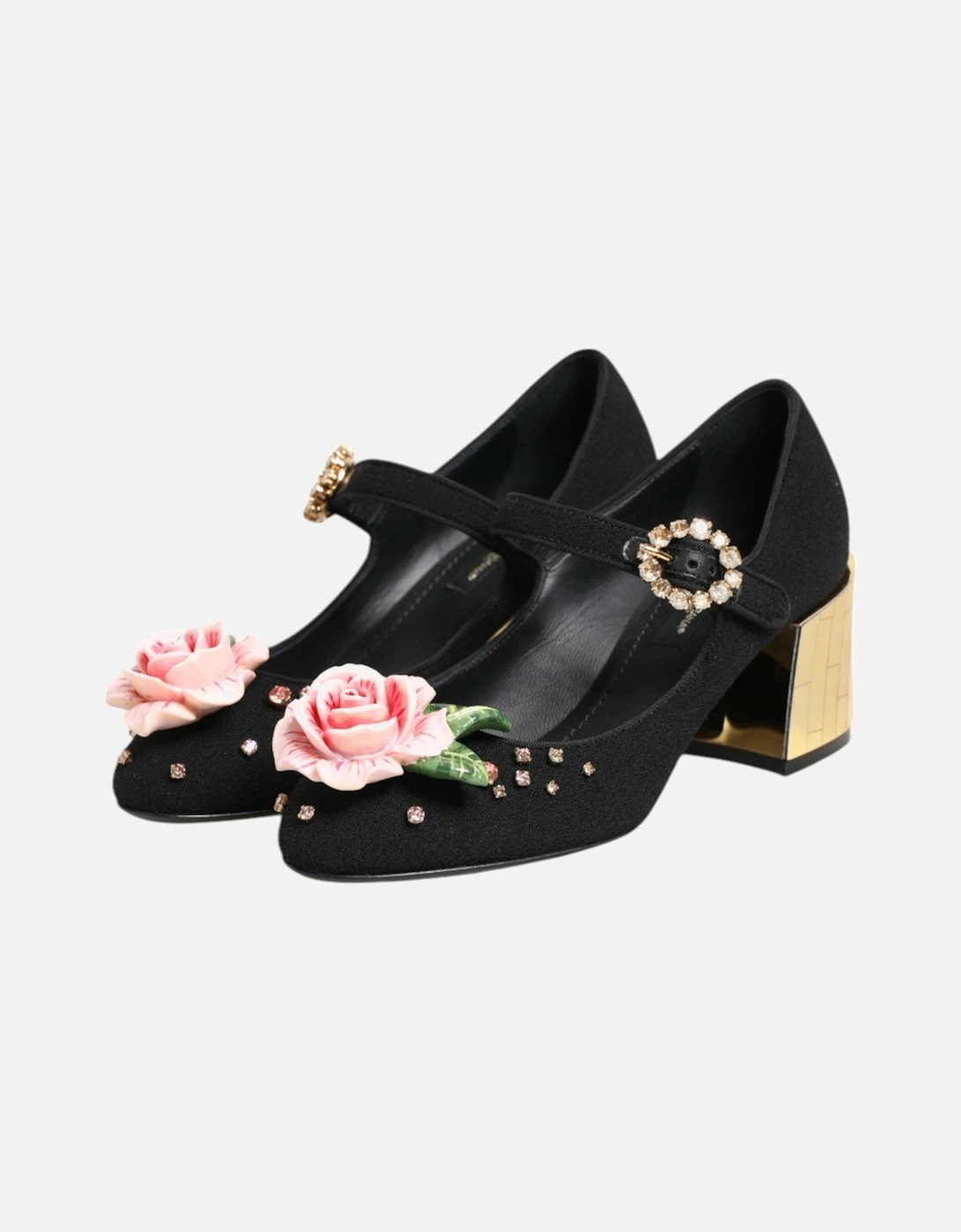Embellished High-Heeled Buckle Closure Pumps Women - Black