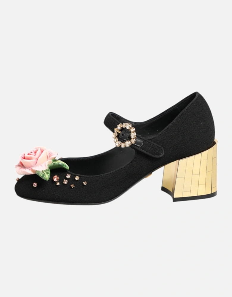 Embellished High-Heeled Buckle Closure Pumps Women - Black
