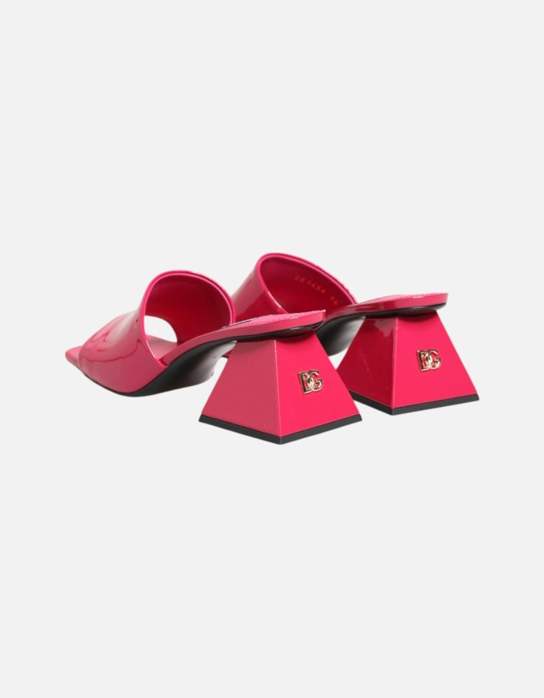 Gold-Tone Logo Plaque Calf Leather Sandals Women - Pink
