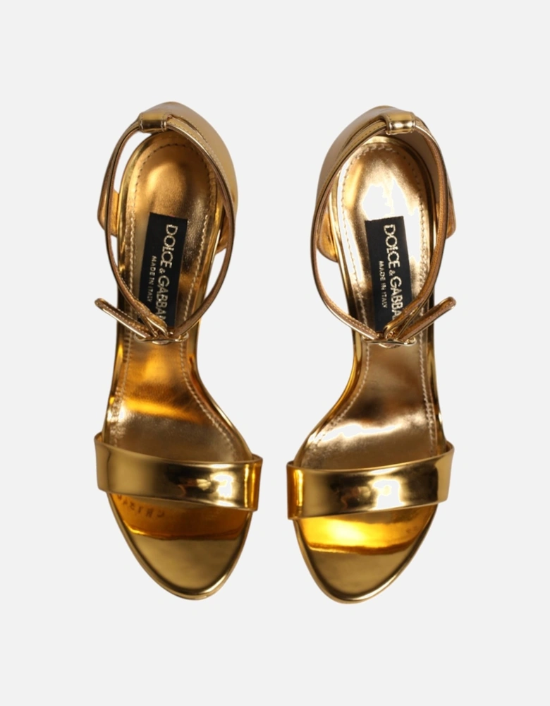 Ankle Strap Platform Heel Sandals Women - Gold