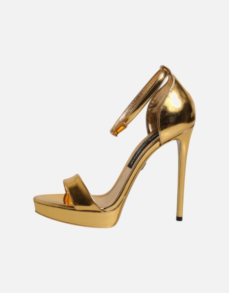 Ankle Strap Platform Heel Sandals Women - Gold