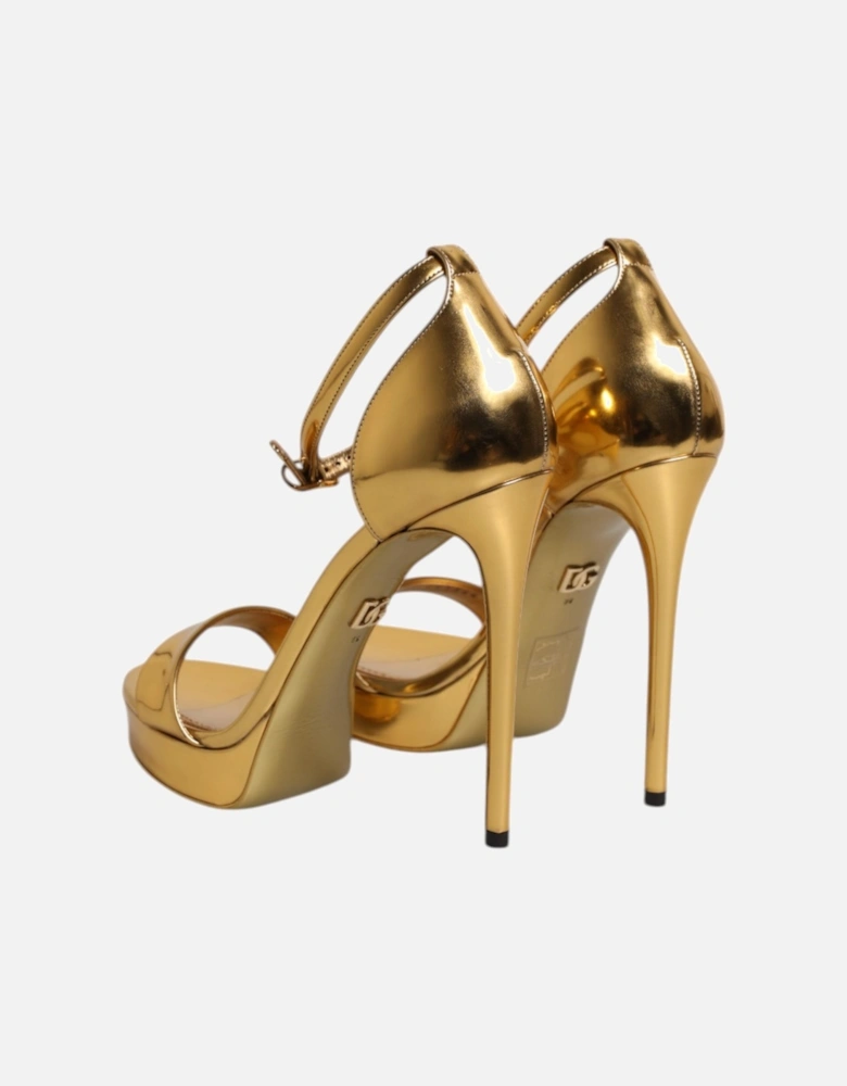 Ankle Strap Platform Heel Sandals Women - Gold