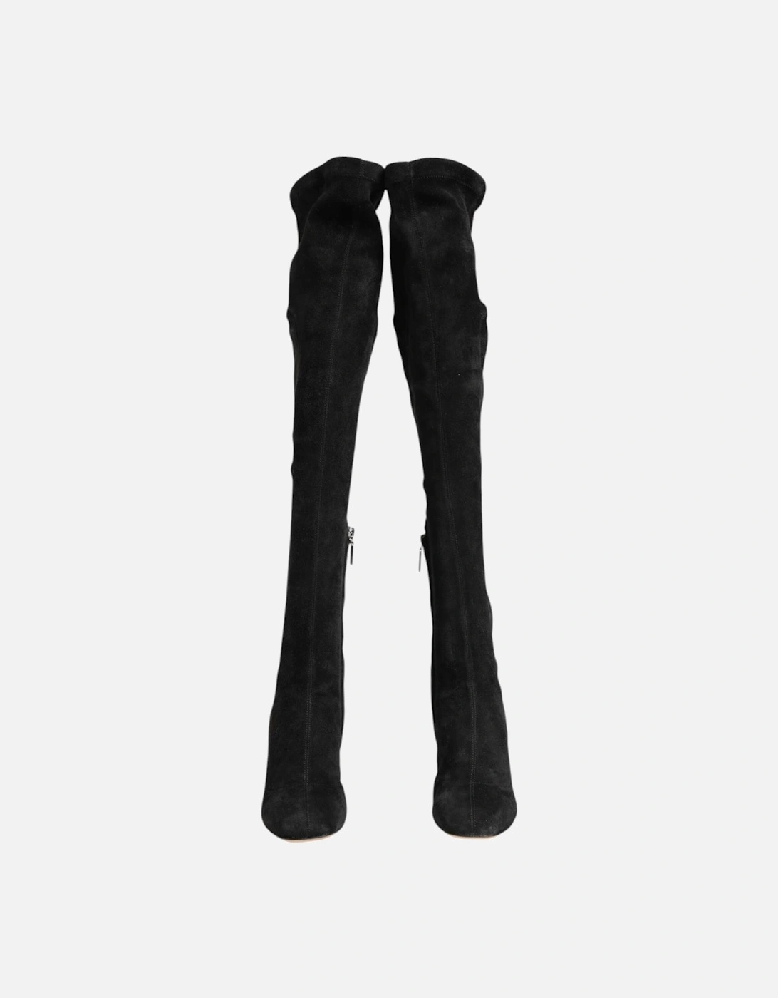 Luxurious Suede Knee-High Leather Boots Women - Black