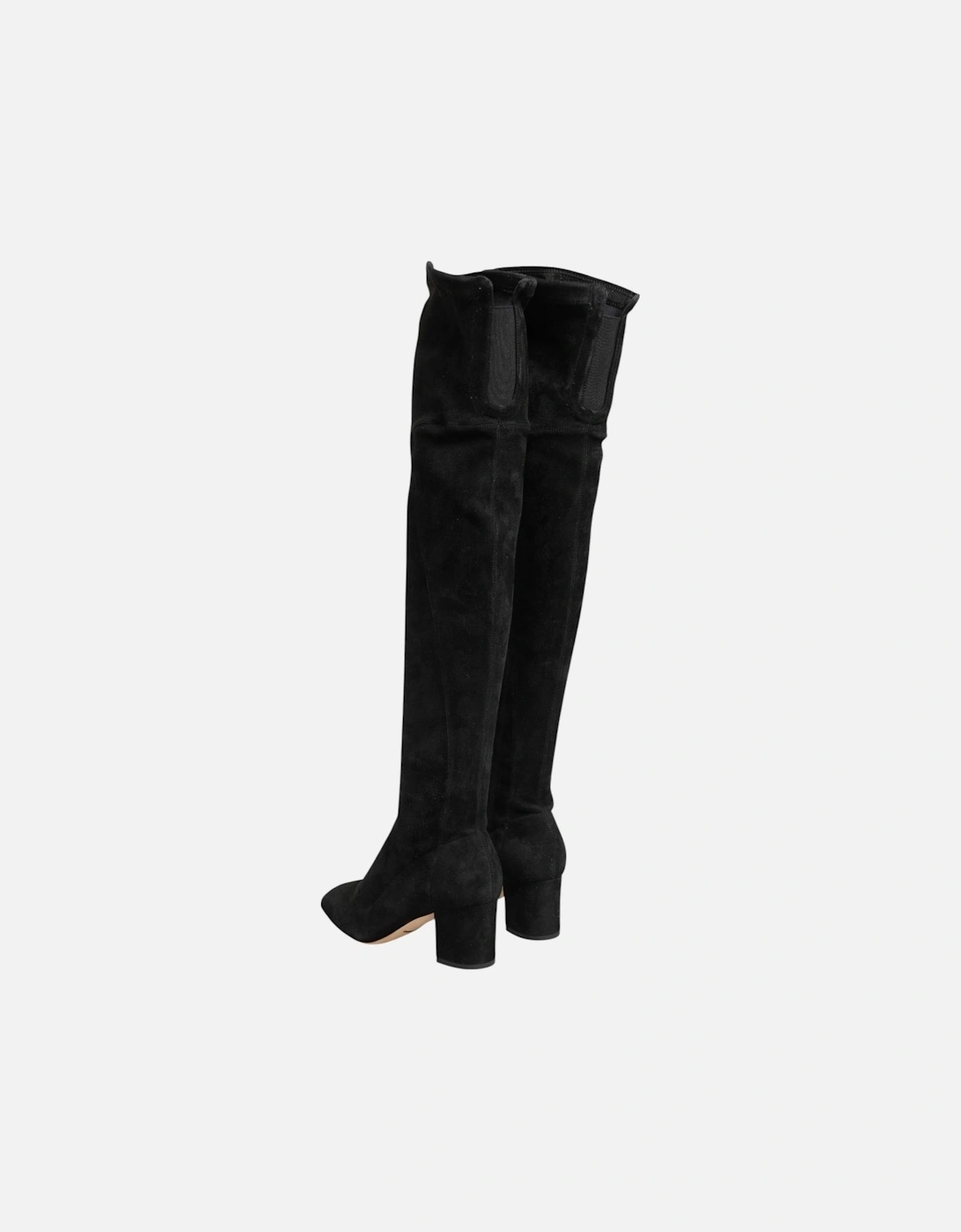 Luxurious Suede Knee-High Leather Boots Women - Black