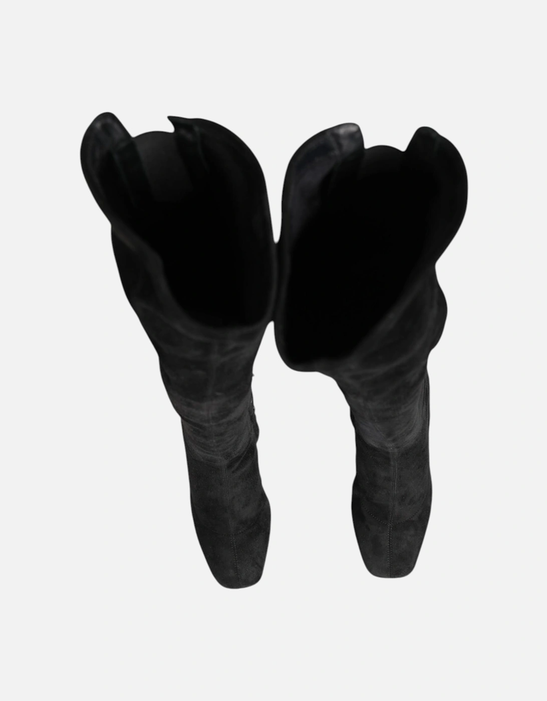 Luxurious Suede Knee-High Leather Boots Women - Black