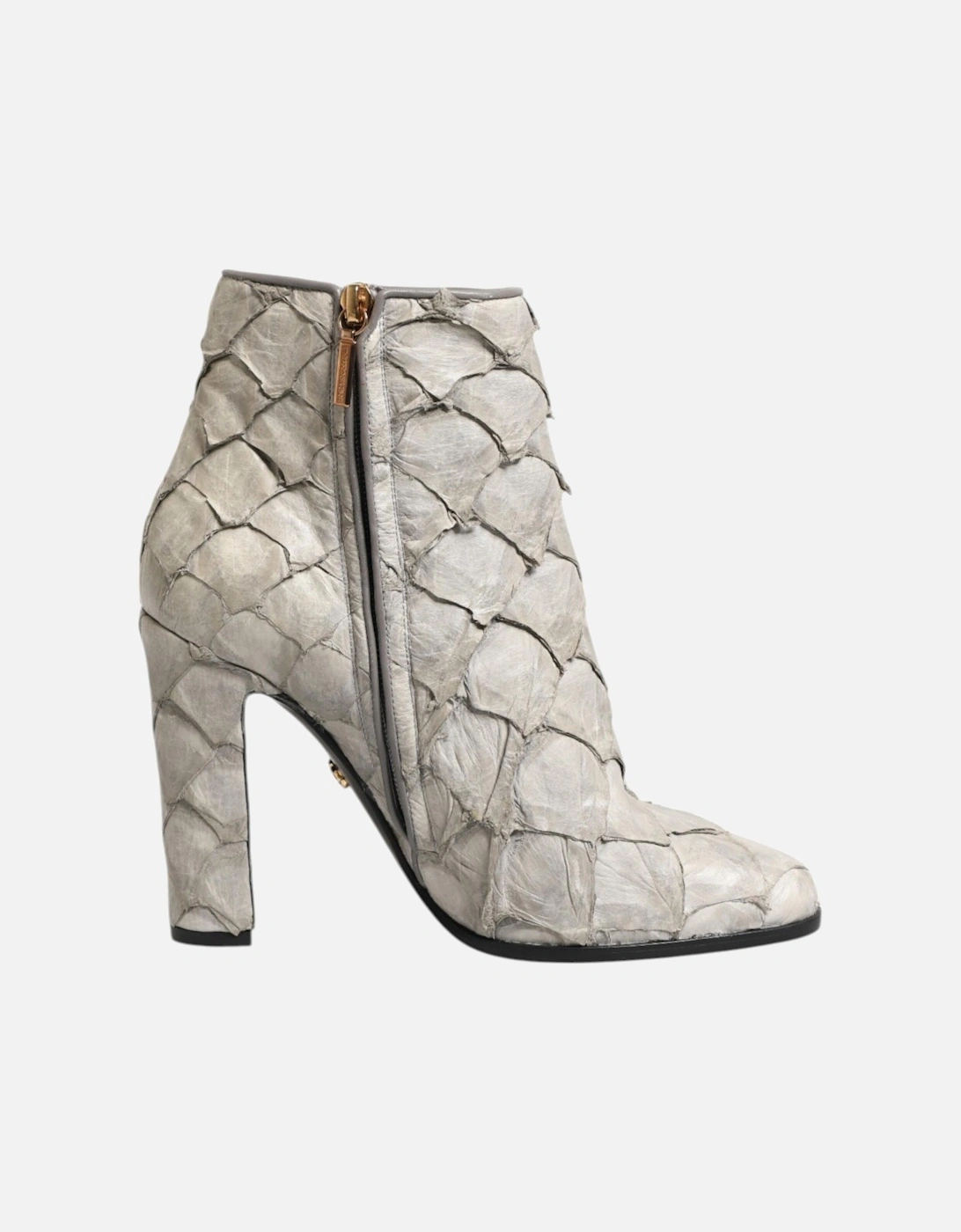 Leather Ankle Boots with Zipper Closure Women - Off White, 7 of 6