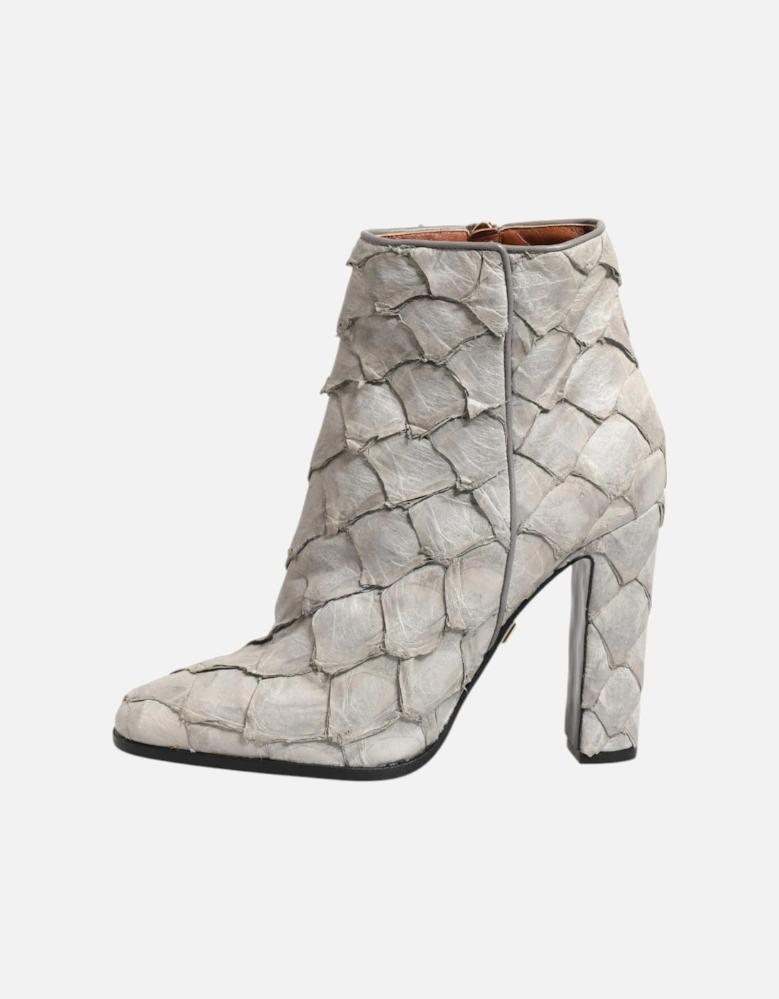 Leather Ankle Boots with Zipper Closure Women - Off White