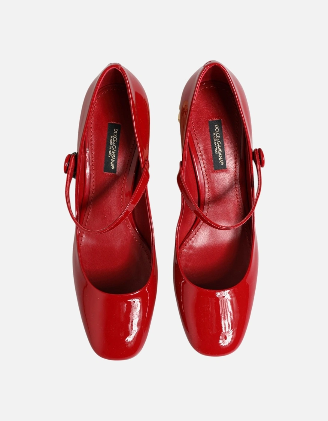 Smooth Leather Low Heel Pumps Women - Red