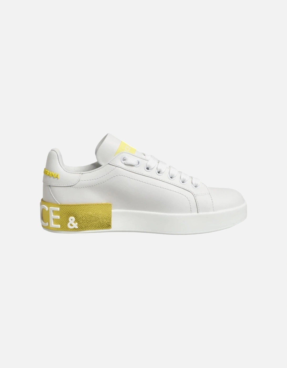 Calfskin Leather Low Top Sneakers with Logo Details Women - White, 6 of 5