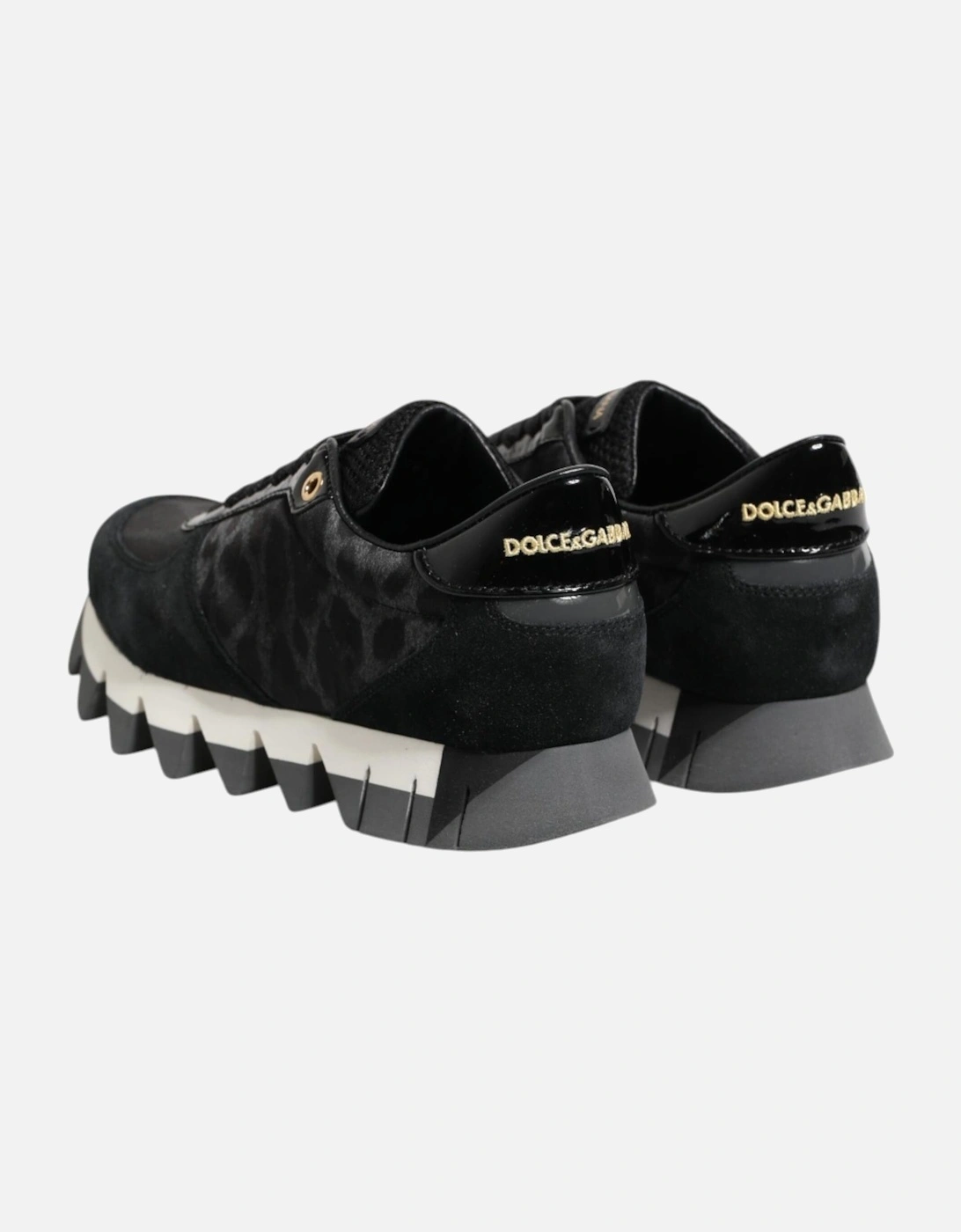 Low Top Leather Sneakers with Logo Details Women - Black And Gray