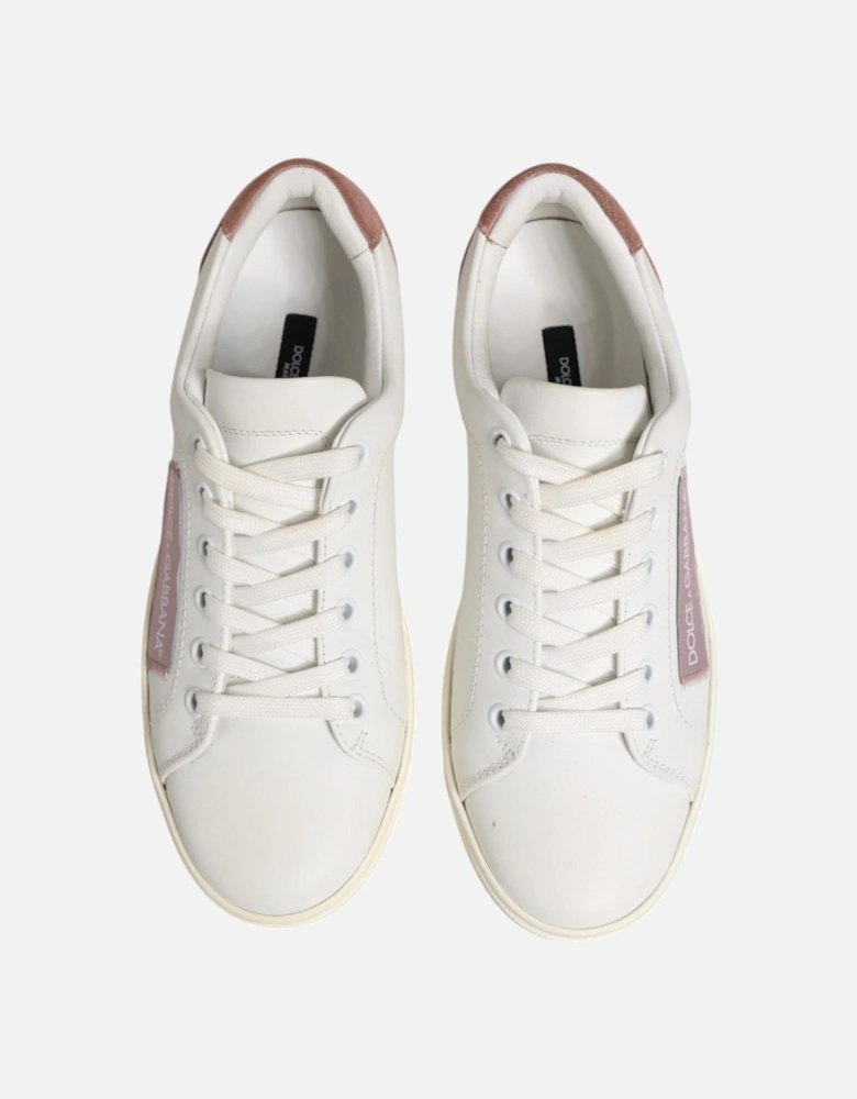 Calf Leather Low Top Sneakers with Logo Details Women - Pink