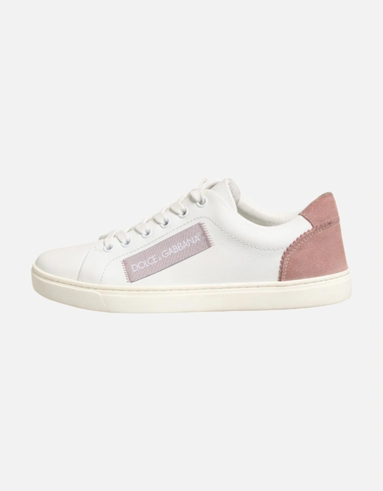 Calf Leather Low Top Sneakers with Logo Details Women - Pink