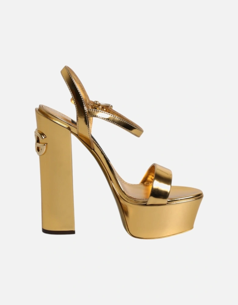 Ankle Strap Platform Heel Sandals Women - Gold