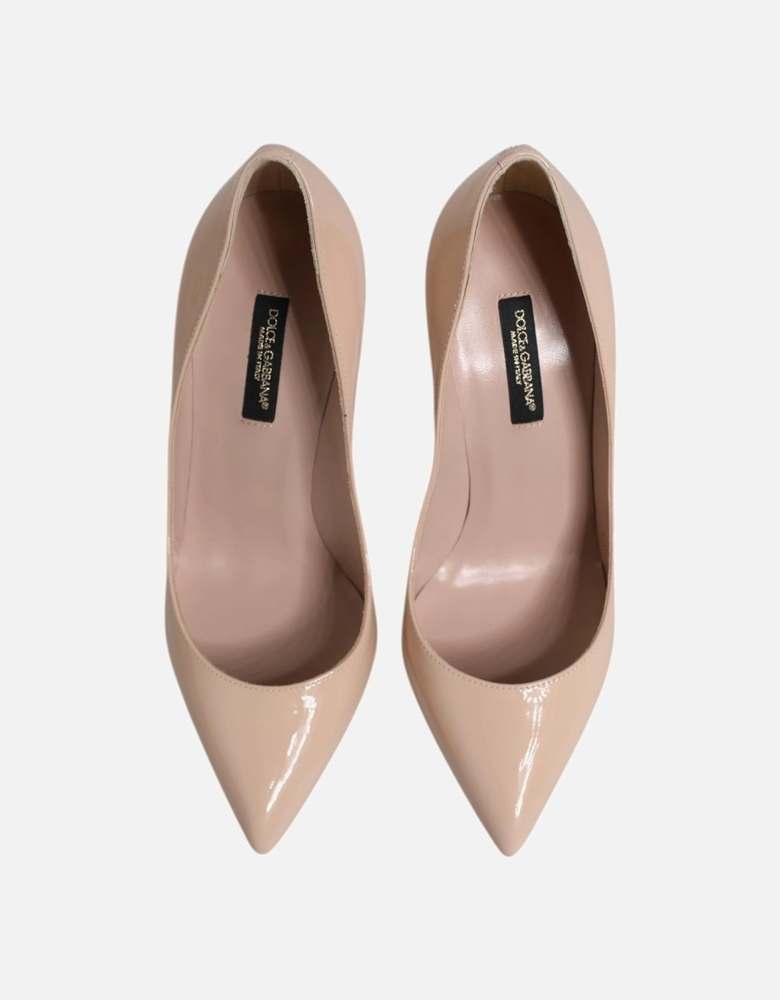 Patent Leather Heels with Logo Detail Women - Beige Pumps