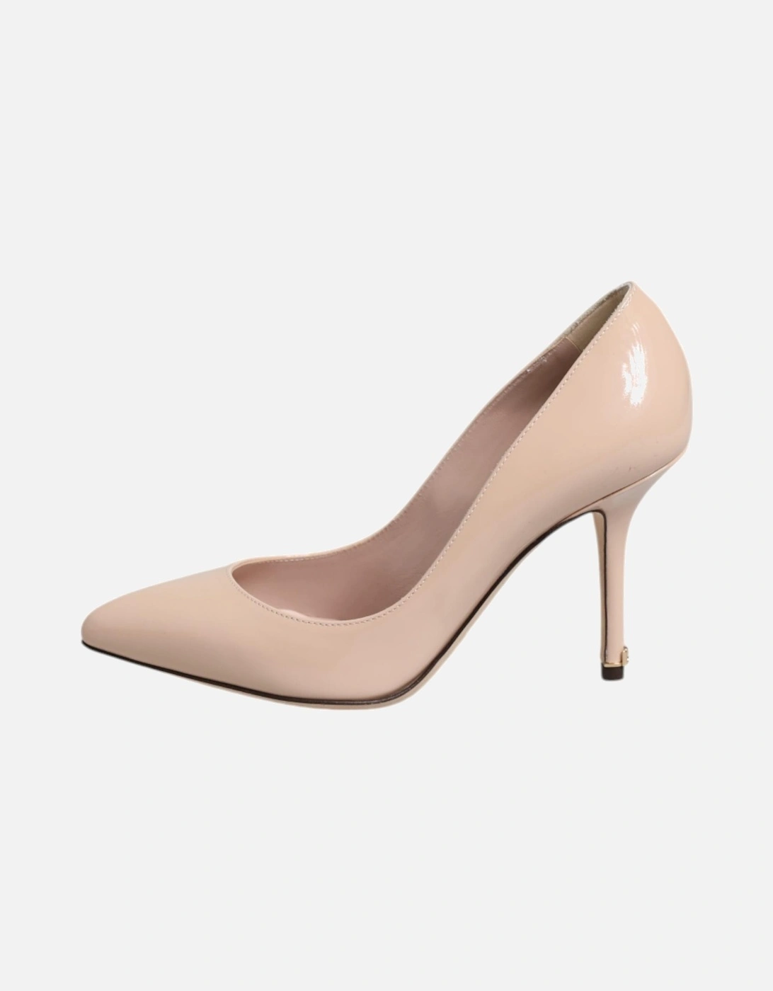 Patent Leather Heels with Logo Detail Women - Beige Pumps