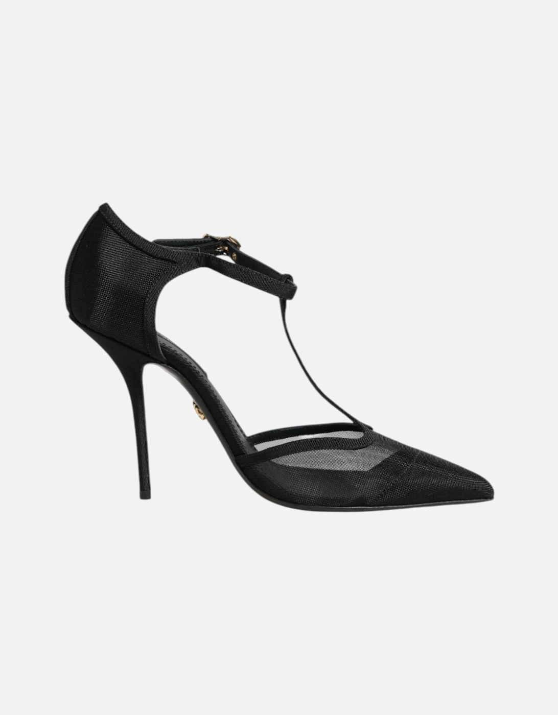 Black Mesh T-Strap High Stiletto Heel Sandals Women, 7 of 6